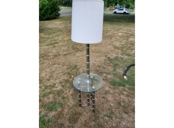 Metal Floor Lamp With Glass Top And Shade
