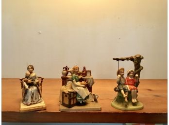 3 Normal Rockwell Figurines  All Vintage