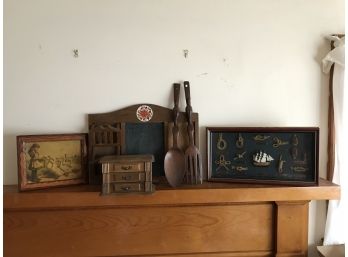 Wood Lot ~ Jewelry Box, Fork & Spoon & More ~