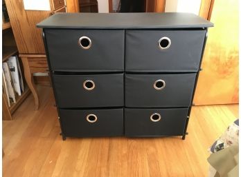 6 Drawer Black Fabric Dresser