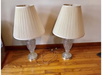 Pair Crystal Lamps