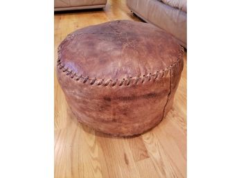 Old Hand Stitched Leather Foot Stool