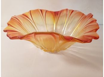Vintage 12' Flower Petal Glass Bowl