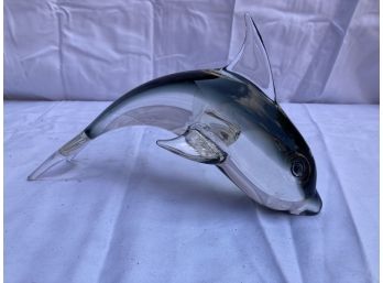 Stunning Vintage MCM Murano Art Glass Dolphin Sculpture