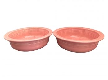 Pair Of Vintage Fiesta Ware ,pink Serving Bowls