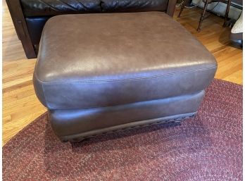 Light Brown Leather Ottoman.