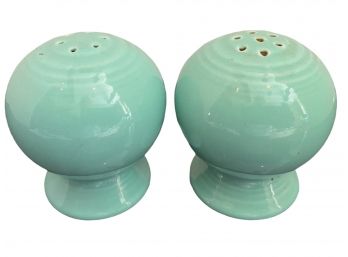 Vintage Fiesta Ware , Pastel Green Salt And Pepper Shakers.