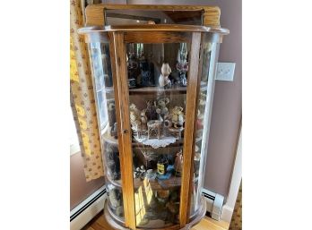 Vintage Half Round Oak Display Cabinet.