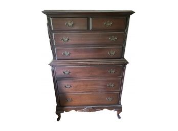 Vintage Mahogany Seven Drawer Tall Gentleman's Dresser.