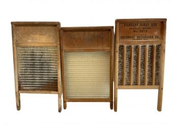 Trio Of Vintage Washboards.