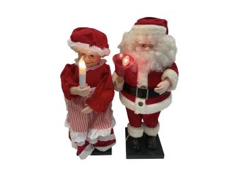 Animated & Illuminated Mr.& Mrs. Santa. 25' Tall . Lighting And Moving.