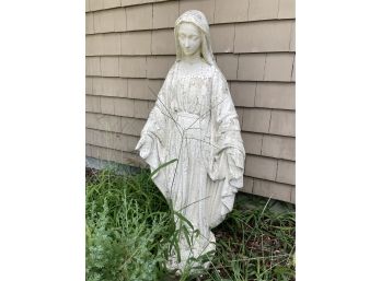 Madonna Vintage Cast Cement Garden Statue. 38' Tall