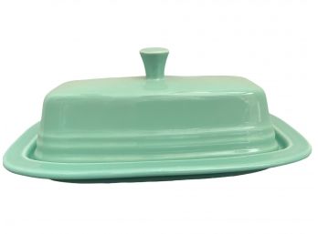 Vintage Fiesta Ware, Pastel Green Butter Dish.