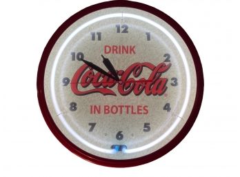 Large 20' Coca Cola Illuminated Clock Neon Sign.