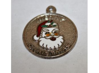 Vintage Sterling Silver & Enamel Santa Claus Christmas Charm