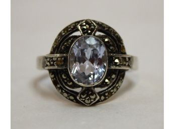 Vintage Sterling Silver 925 & Light Amethyst Stone Ladies Ring Size 8