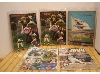Vintage Mixed Lot Of Five MLB NY Mets New York Mets Year Books