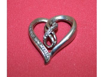 Vintage Sterling Silver & CZ Heart