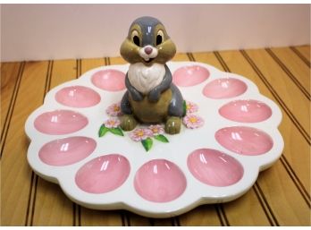 Adorable Disney Store Ceramic Thumper Deviled Easter/Egg Serving Plate Dish