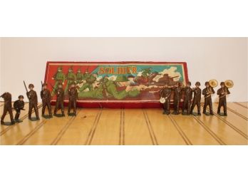 Vintage Set Of Painted Lead Toy Soldiers W/Original Box (Made In Japan)
