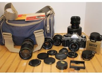 Vintage CANON AE-1 Film Camera Lot & Accessories, Lenses