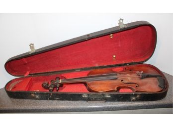 Antique Violin W/Wooden Coffin Case