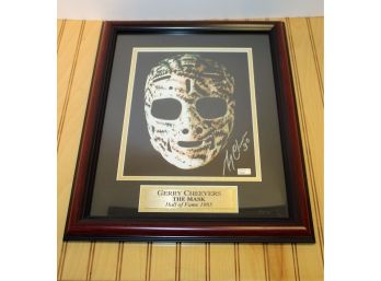 NHL Boston Bruins Gerry Cheevers THE MASK Hall Of Fame 1985 Framed, W/COA, Signed/Numbered Photo