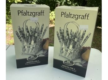 Two Pfaltzgraff Stainless Steel Flatware Sets, Service For Four