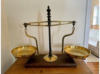 Stunning Antique Brass Scale With Makers Mark