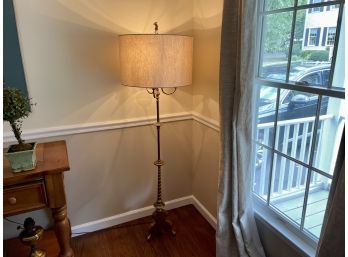 Nicely Detailed Brass Three Light Tripod Floor Lamp