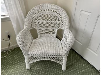 White Wicker Arm Chair