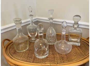 Collection Of Six Glass Decanters