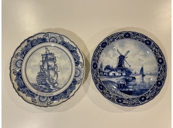 Two Delft Porcelain Decorative Plates