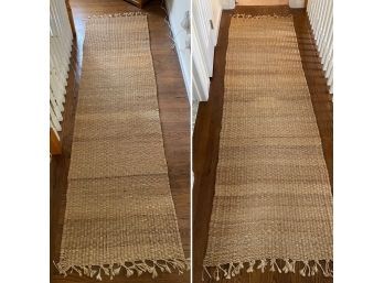 Pair Of Jute 9' Runners With Knotted Tassel Details