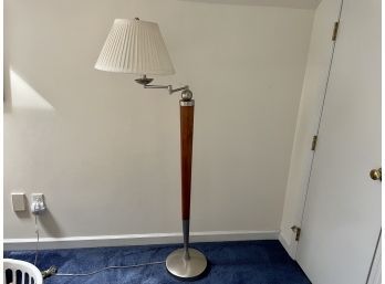 Tapered Adjustable Floor Lamp With Pleated Shade