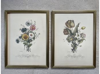 Two Framed Vintage Hand Colored Prints  - By Jean Louis Prevost (French, 1760-1810)