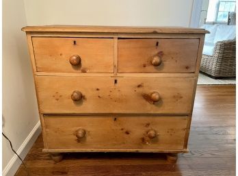 Late 1800s Knotty Pine Chest Of Drawers