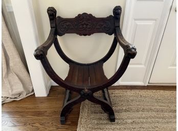 Antique Wood Savonarola Chair