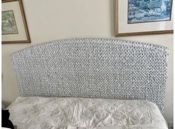 White Woven Rattan Headboard - Queen Sized