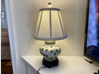 Palm Tree Designed Converted Ginger Jar Table Lamp