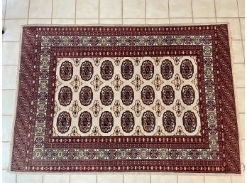 Well Made Tight Weave 4' X 6' Mat In Maroon & Cream