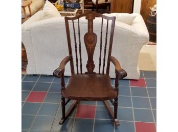 Antique Inlaid Rocking Chair