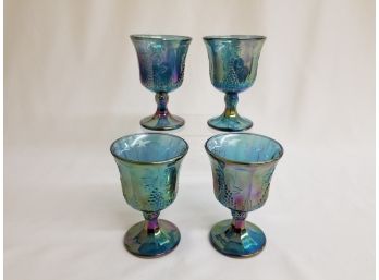 Carnival Glass 4 'Indiana Harvest' Goblets