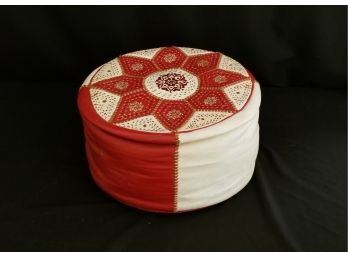 Vintage Moroccan Leather Hassock