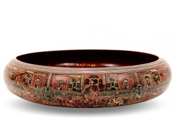 Mid-Century Burmese Lacquer Offering Bowl (9.5' Diam)