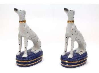Pair Of Fitz And Floyd Dalmatian Bookend Figurines