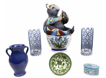 Jaipur Blue Indian Collectibles, Paper Mâché Animal Figurine And More