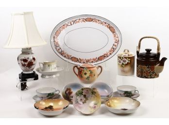 Vintage Porcelain: 1929-1935 Mäbendorf Bei Suhl German Platter 16', Imari Lamp, Nippon, Noritake M, Chikaramachi