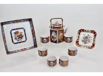 Orient Stoneware Japan Tea Set + Signed Japanese Bowls
