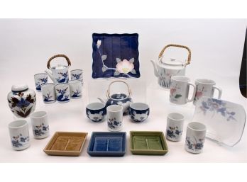 Vintage Japan: Hand Painted And Signed Teaware, Trays, Dishes And Vase